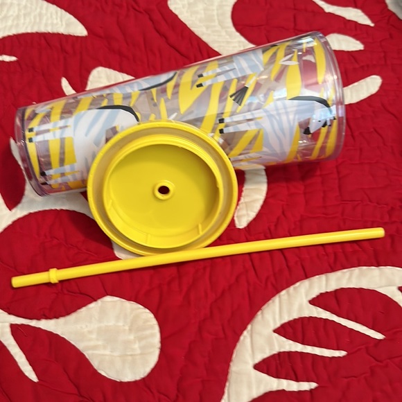 552. Rare STARBUCKS Zebra Venti 24 oz Cold Cup Tumbler Yellow Black w/ Straw - Picture 9 of 9